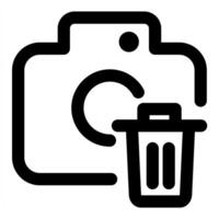 Trash Camera icon concept in black color vector