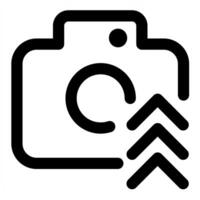 Camera and photo icon in black color vector