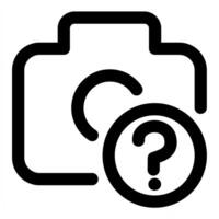 Camera Query icon concept in black color vector