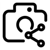 Share Camera icon concept in black color vector