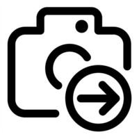 Send Camera icon concept in black color vector