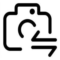 Camera Sync icon in black color vector