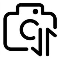 Camera Sync icon concept in black color vector