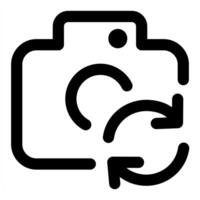 Refresh Camera and camera icon in black color vector
