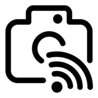 Camera and picture icon in black color vector