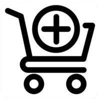 Add Cart and shopping in black color vector