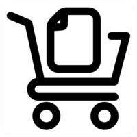 Cart File and storage in black color vector
