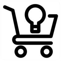 Cart Idea and idea in black color vector