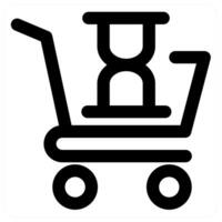 Cart Time and time in black color vector