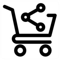 Share cart and shopping in black color vector