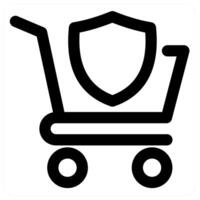 Cart Approved and verify in black color vector