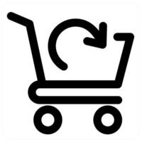 Refresh cart and shopping in black color vector