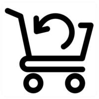 Refresh cart and shopping icon in black color vector