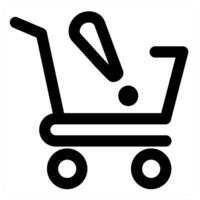 Cart Info and information in black color vector