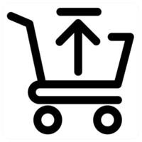 Upload Cart and shopping in black color vector
