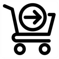 Send cart and ecommerce in black color vector