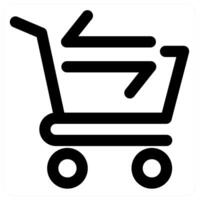Cart Sync and refresh icon in black color vector