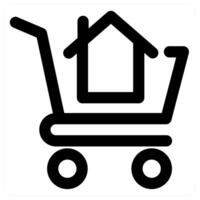 Home Cart and delivery in black color vector