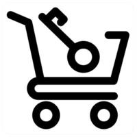 Cart Key and shopping in black color vector