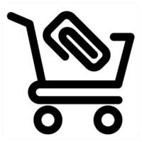 Cart Link and shopping in black color vector