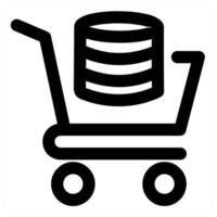 Cart Server and hosting in black color vector