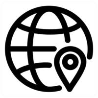 Global Location and connection in black color vector