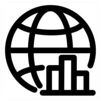 Global Statistics and data in black color vector