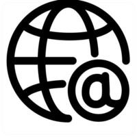 Email Global and communication in black color vector