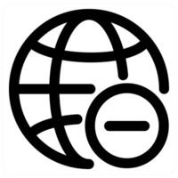 Remove Global and delete in black color vector