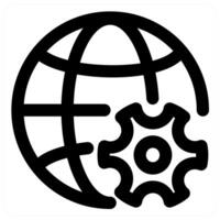Global Setting and map in black color vector