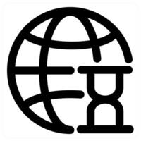 Global Time and time zone in black color vector