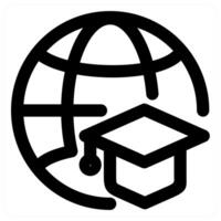 Distance Education and learning in black color vector