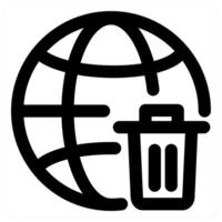 Trash Global and waste in black color vector