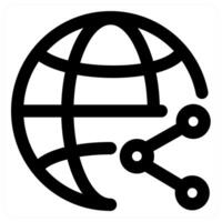 Global Share and sharing in black color vector