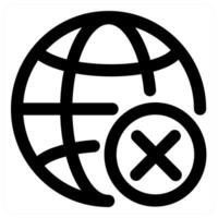 Remove Global and cancel in black color vector