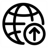 Upload Global and upload in black color vector