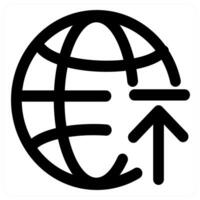 Refresh Global and update icon concept in black color vector