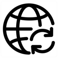 Refresh Global and refresh in black color vector