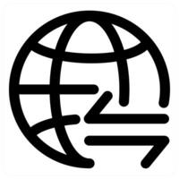 Global Sync and connectivity icon in black color vector