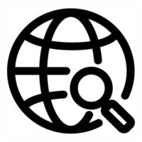 Global Search and globe in black color vector