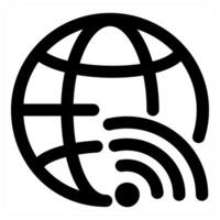Global Wifi and internet in black color vector