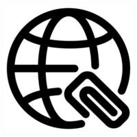 Global Link and connection in black color vector