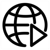 Global and in black color vector