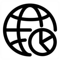 Global Statistics and data icon in black color vector