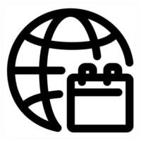 Global Calendar and calendar in black color vector