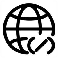 Global and network in black color vector