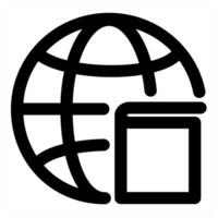 Global Book and connection in black color vector