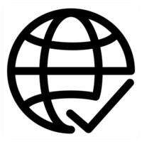 Approve Global and approve in black color vector