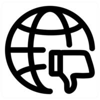 Dislike Global and connection in black color vector