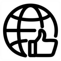 Like Global and connection in black color vector